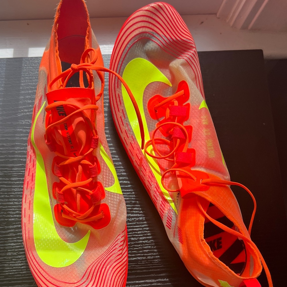 Nike Bright Orange and Neon Yellow Athletic Shoes